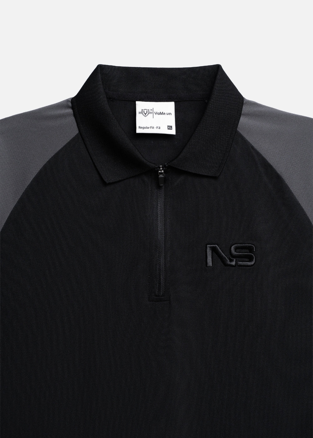 Áo Polo Raglan Pique Co Giãn No Style M218 Đen Xám