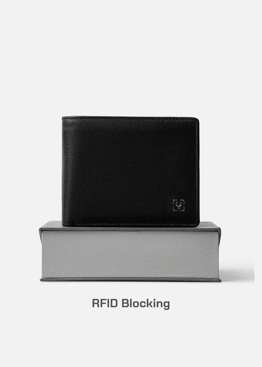 Ví Ngang Công Sở Da Ý Công Nghệ RFID Chống Trộm Tài Lộc 04 Đen - YaMe.vn