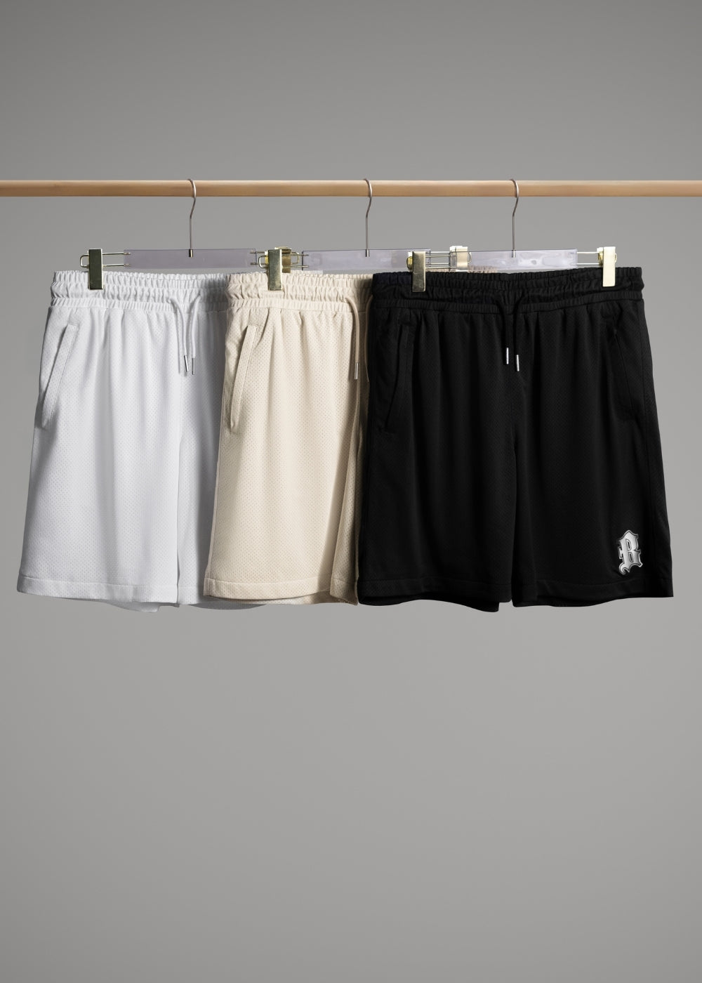 Quần Short 5 Inch Vải Mesh Thoáng Khí No Style M153 Trắng