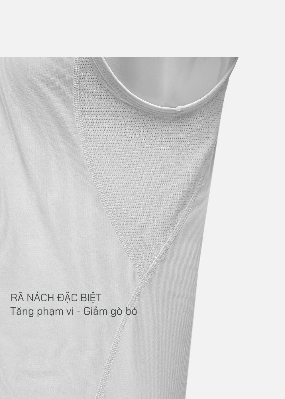 Áo Thun 3 Lỗ Thể Thao Ultra Stretch The Trainer 011 Trắng