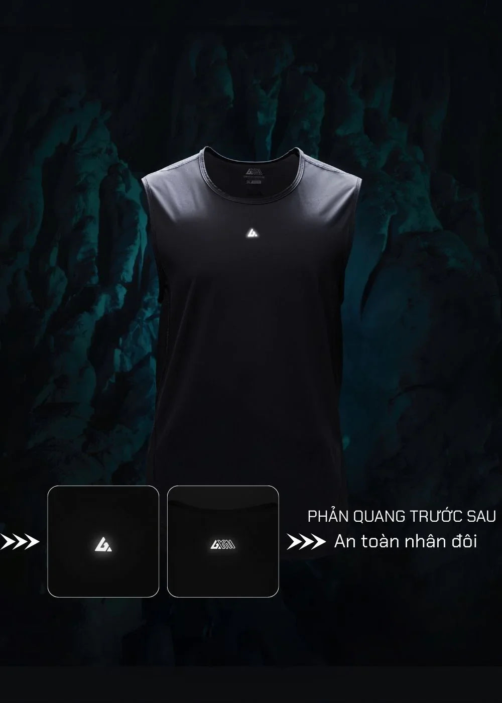 Áo Thun 3 Lỗ Thể Thao Ultra Stretch The Trainer 011 Xám Đậm