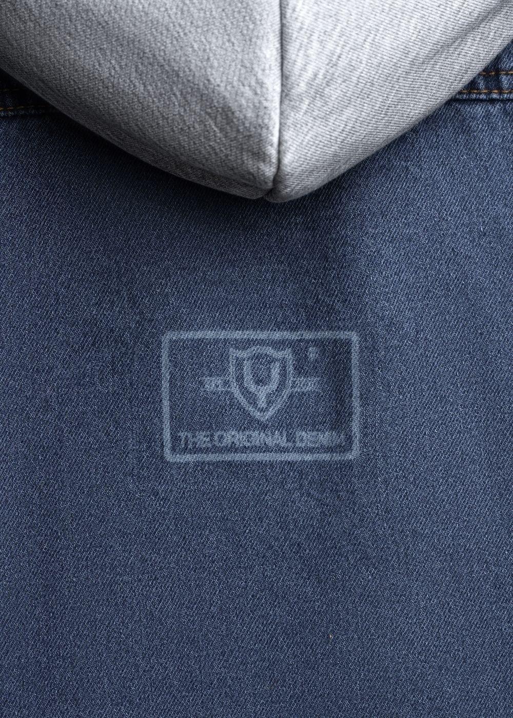 Áo Khoác Jean Phối Nón The Original 039 Xanh Dương Đậm - YaMe.vn