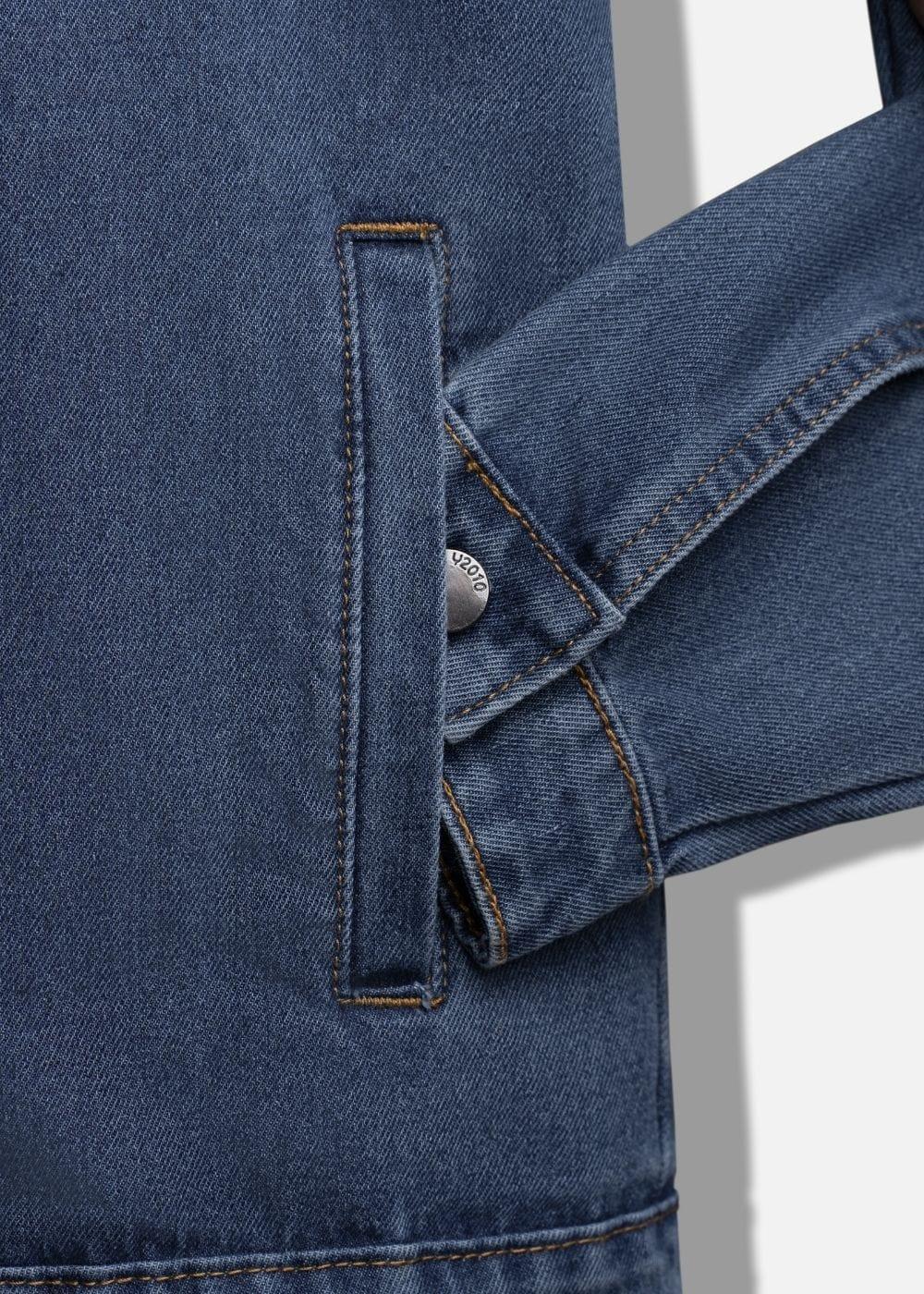Áo Khoác Jean Phối Nón The Original 039 Xanh Dương Đậm - YaMe.vn