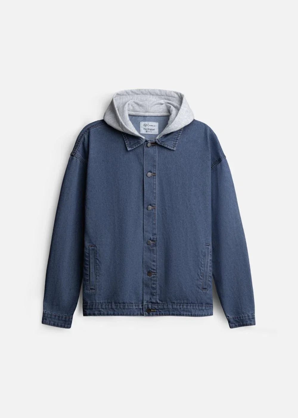 Áo Khoác Jean Phối Nón The Original 039 Xanh Dương Đậm - YaMe.vn