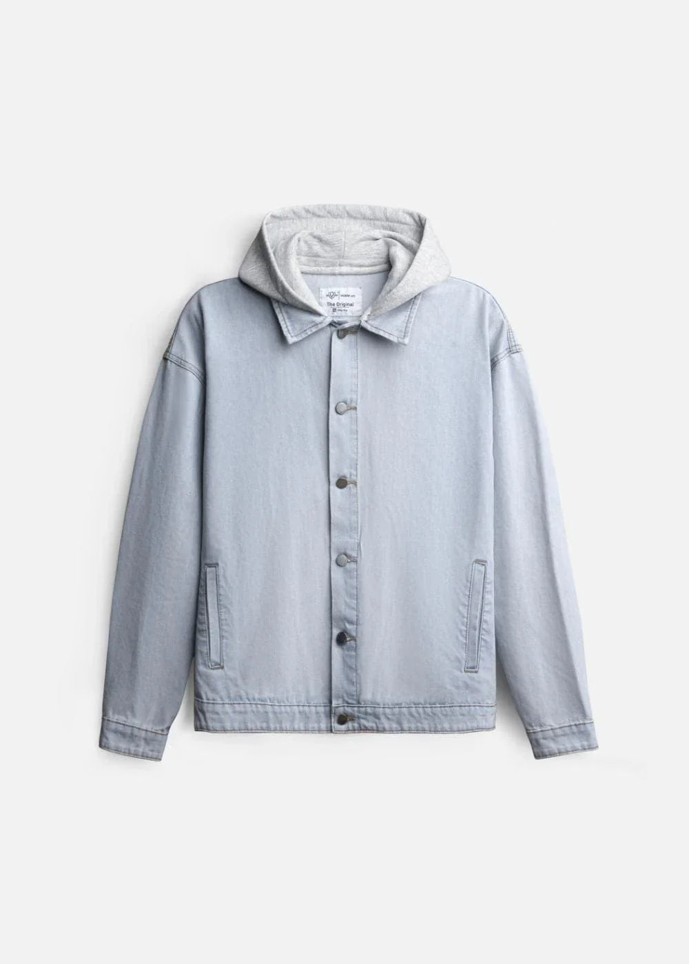 Áo Khoác Jean Phối Nón The Original 039 Xanh Dương Nhạt - YaMe.vn