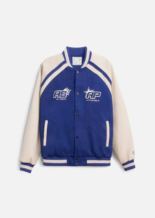 Áo Khoác Bomber Corduroy Mềm Mịn No Style M42 Xanh Dương Be - YaMe.vn