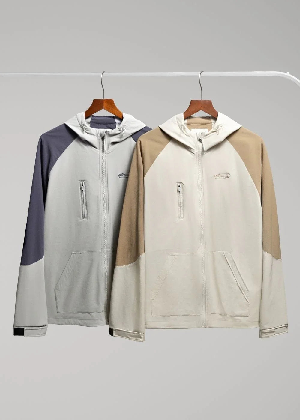 Áo Khoác Gió Co Giãn 2 Lớp No Style M53 Be Nâu - YaMe.vn