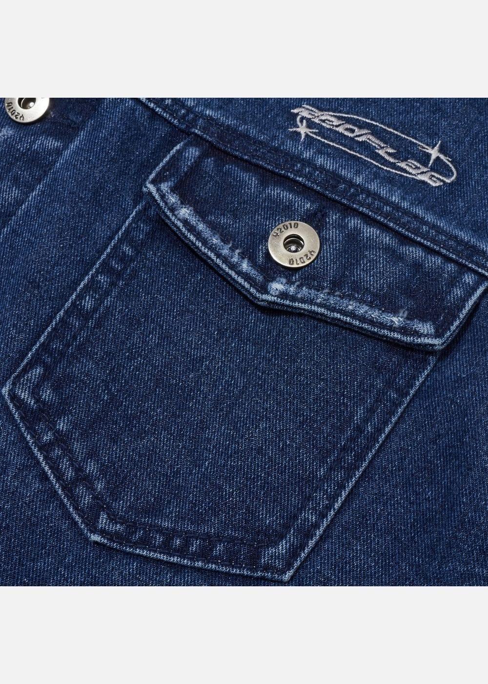 Áo Khoác Jeans Wash Rách The Original M069 Xanh Dương Đậm - YaMe.vn