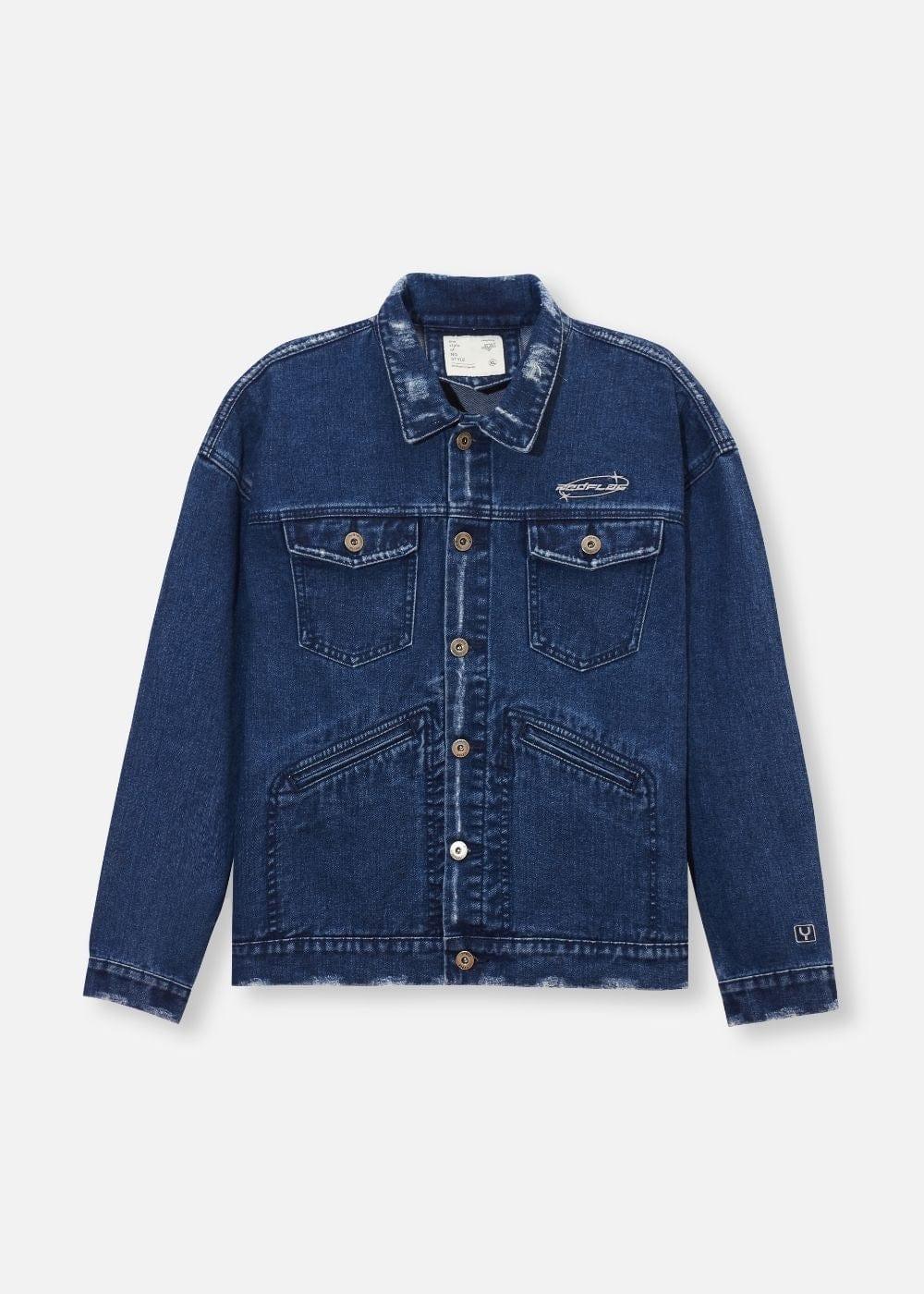 Áo Khoác Jeans Wash Rách The Original M069 Xanh Dương Đậm - YaMe.vn