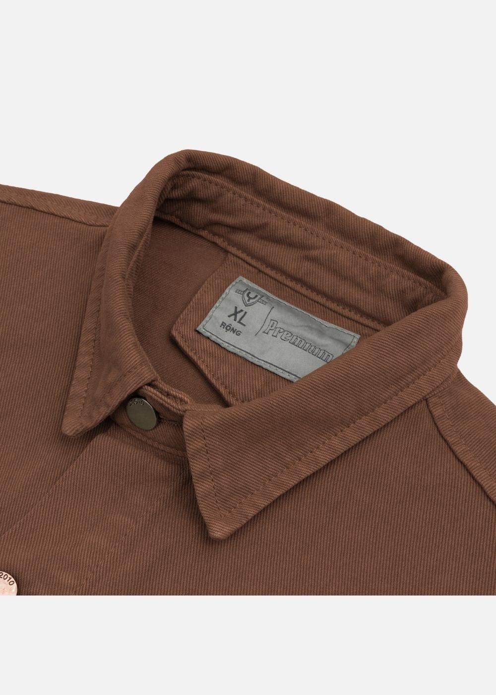 Áo Khoác Jean Nhuộm Hoạt Tính Bền Màu Multi-Color Jean 73 Nâu Đậm - YaMe.vn