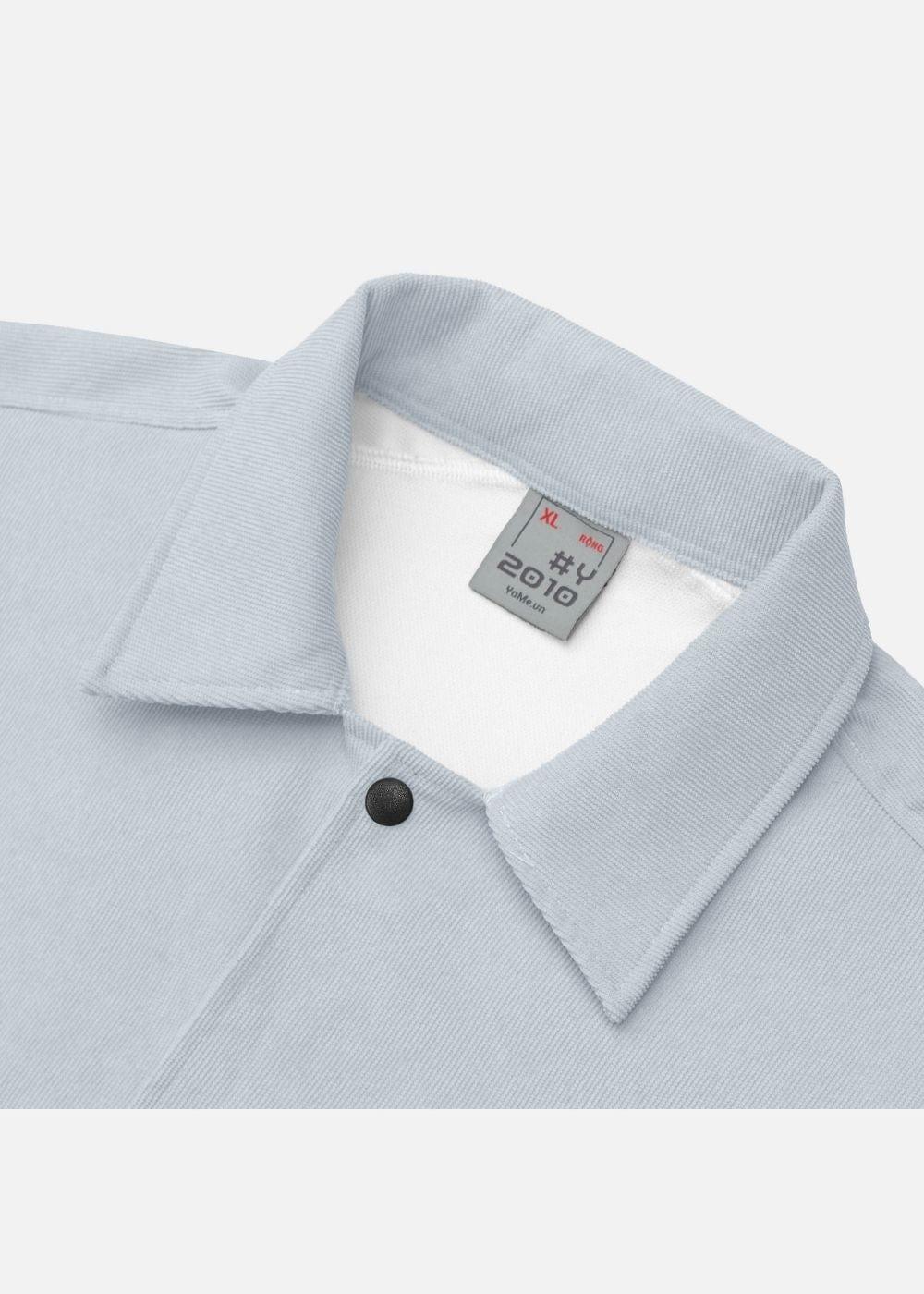 Áo Khoác Kaki Corduroy Ít Nhăn Seventy Seven 37 Xanh Ngọc Nhạt - YaMe.vn