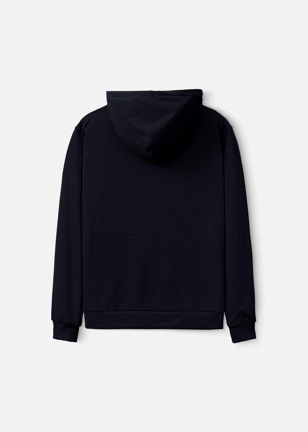 Áo Khoác Hoodie Waffle Thoáng Khí Seventy Seven 39 Đen - YaMe.vn