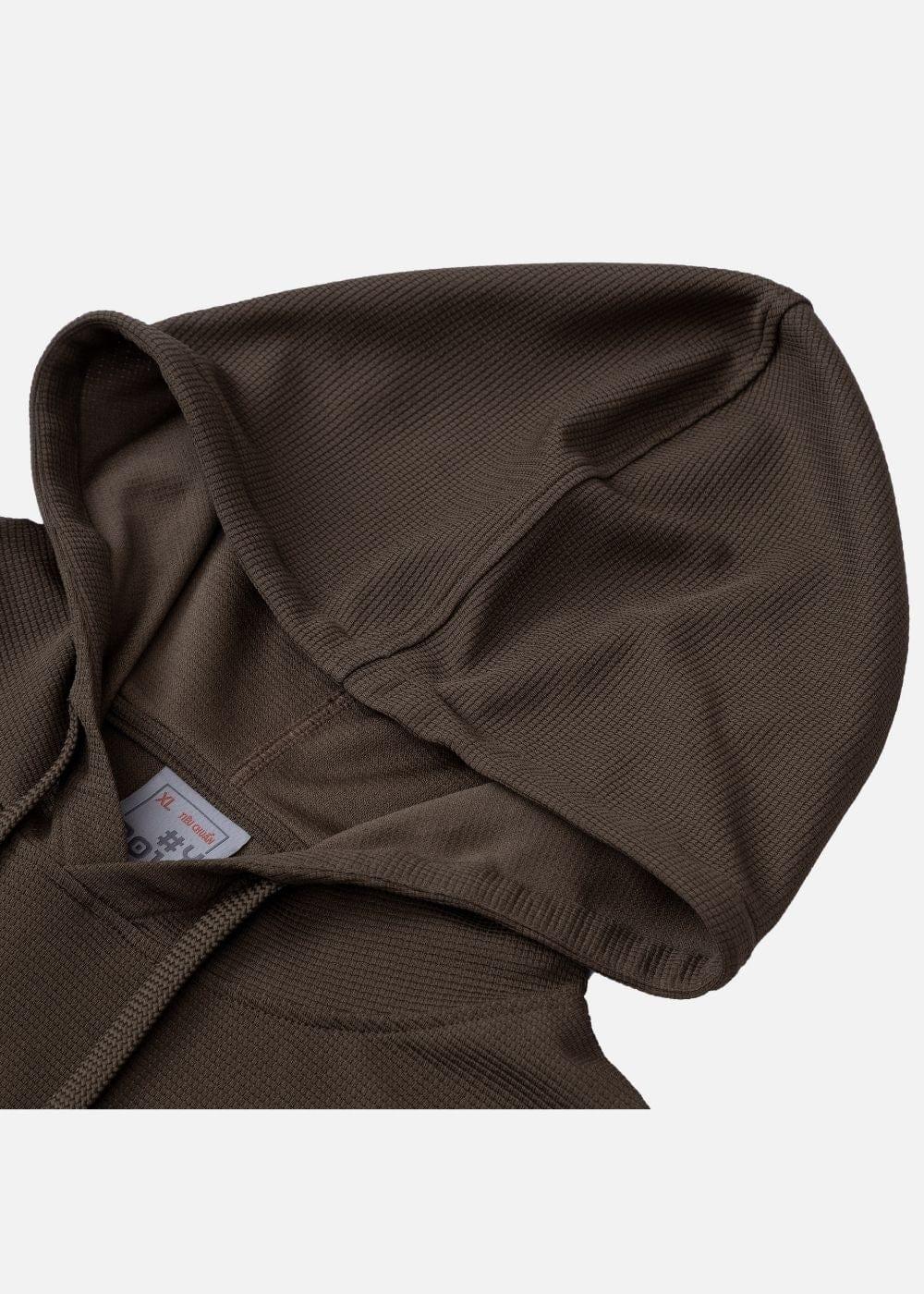 Áo Khoác Hoodie Waffle Thoáng Khí Seventy Seven 39 Nâu Đậm - YaMe.vn