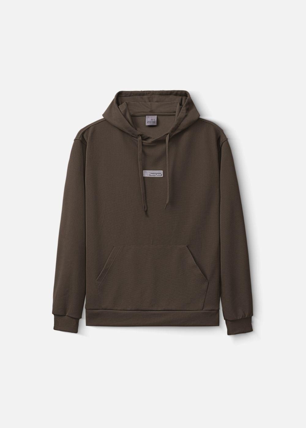 Áo Khoác Hoodie Waffle Thoáng Khí Seventy Seven 39 Nâu Đậm - YaMe.vn