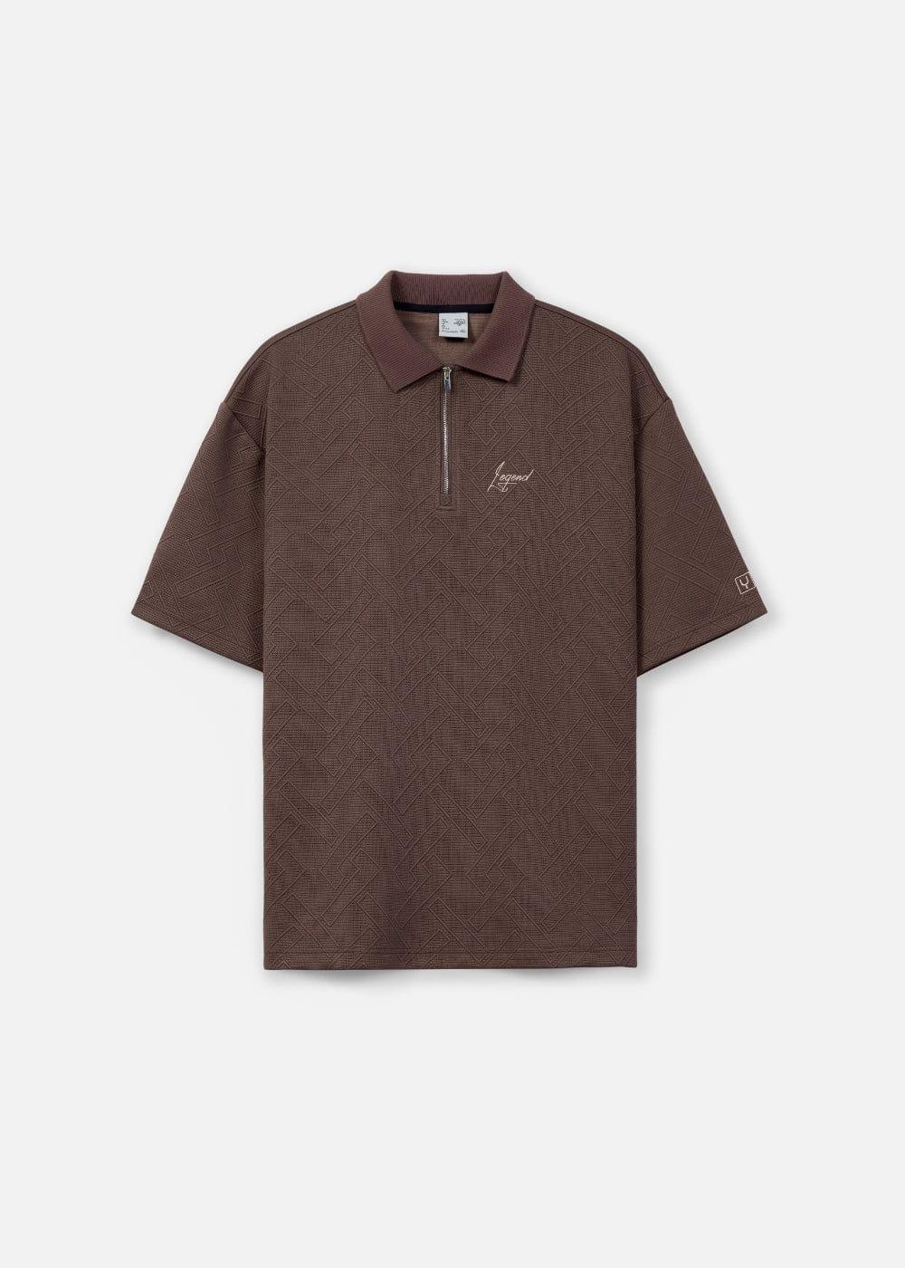 Áo Polo Cổ Khóa Kéo No Style M128 Nâu Đậm - YaMe.vn