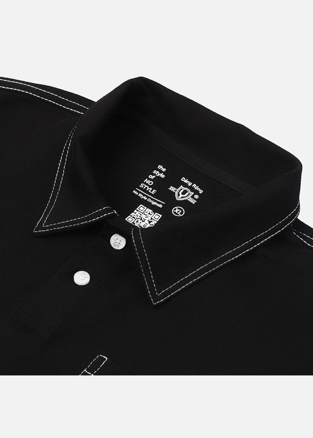 Áo Polo Cotton Thoáng Khí No Style M27 Đen - YaMe.vn