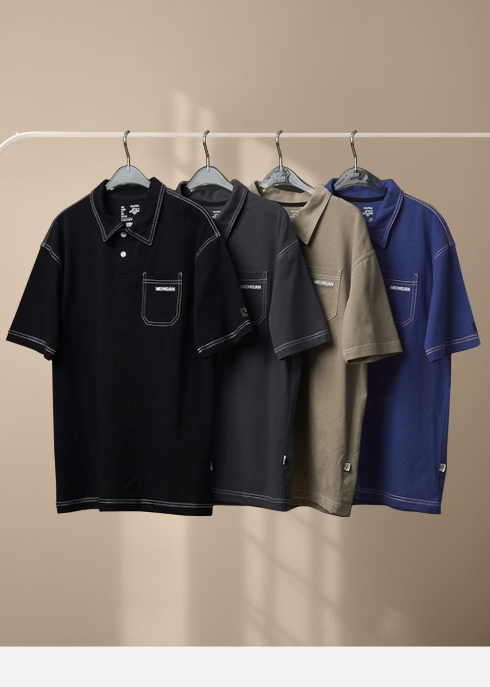 Áo Thun Cổ Polo Tay Ngắn Áo Polo No Style M27 Nâu