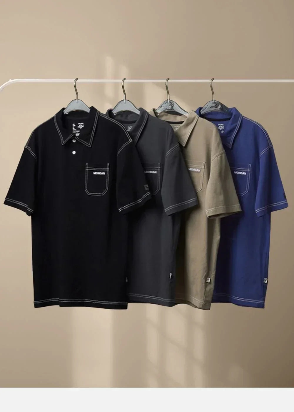 Áo Polo Cotton Thoáng Khí No Style M27 Xanh Dương Đậm - YaMe.vn