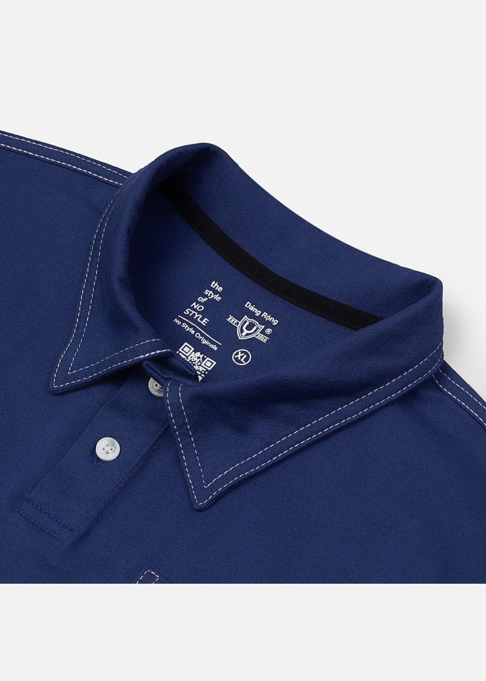 Áo Polo Cotton Thoáng Khí No Style M27 Xanh Dương Đậm - YaMe.vn