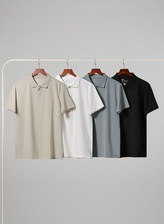 Áo Thun Cổ Polo Tay Ngắn Áo Polo Non Branded 45 Trắng