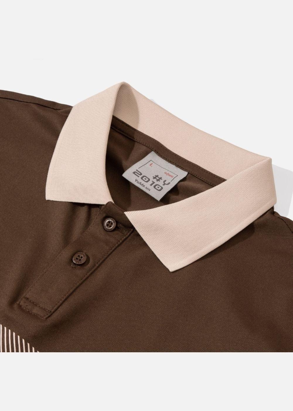 Áo Polo Pique Thoáng Khí Seventy Seven 17 Nâu Đậm - YaMe.vn