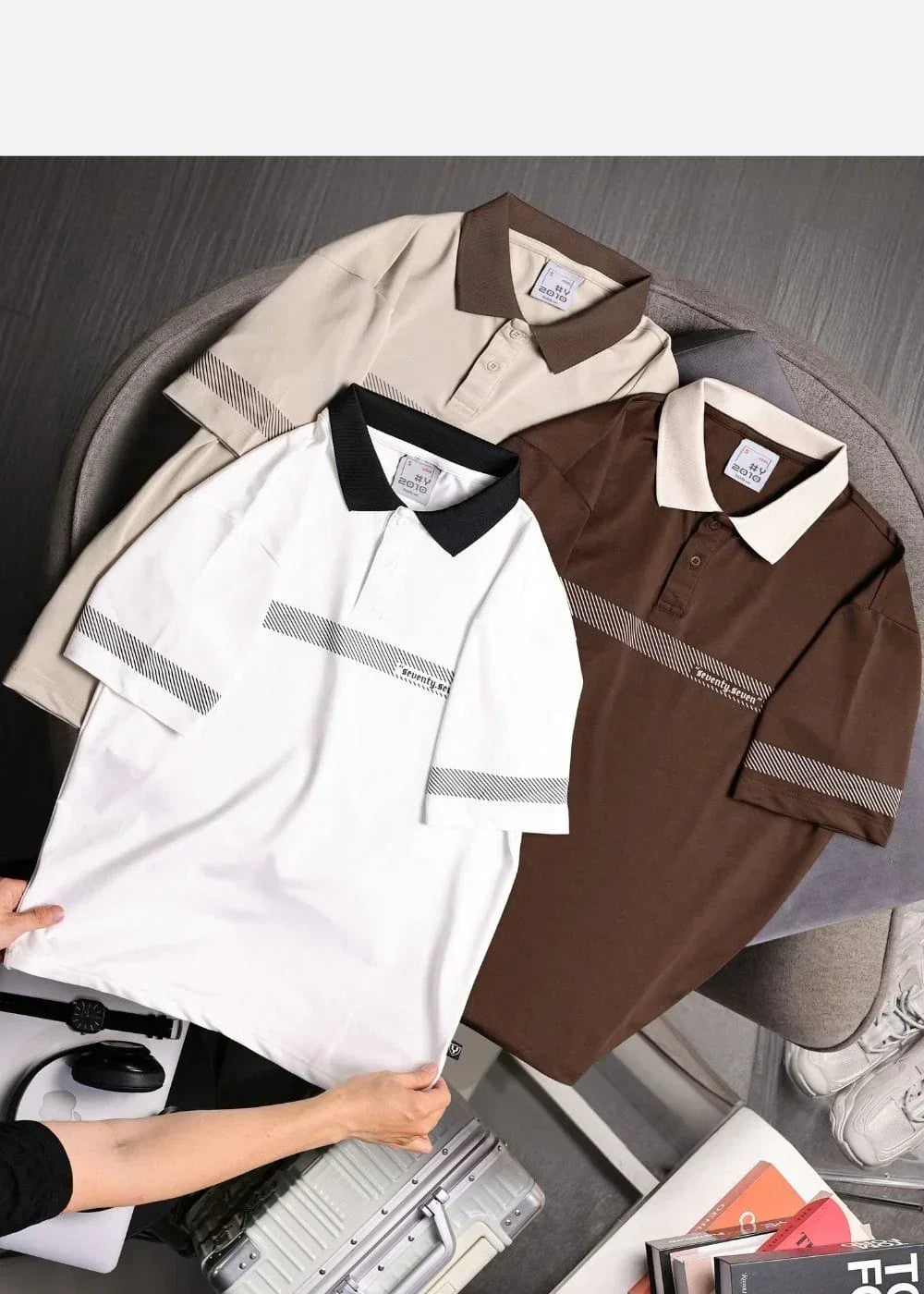 Áo Polo Pique Thoáng Khí Seventy Seven 17 Nâu Đậm - YaMe.vn