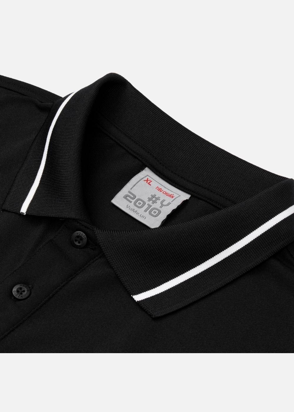 Áo Polo Phối Màu Pique Thoáng Mát Seventy Seven 19 Đen Trắng - YaMe.vn