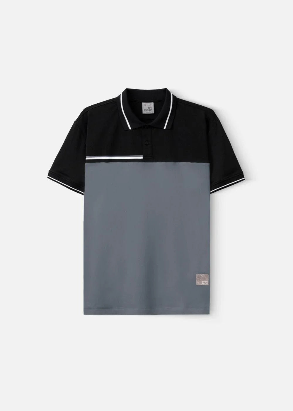 Áo Polo Phối Màu Pique Thoáng Mát Seventy Seven 19 Đen Xám - YaMe.vn