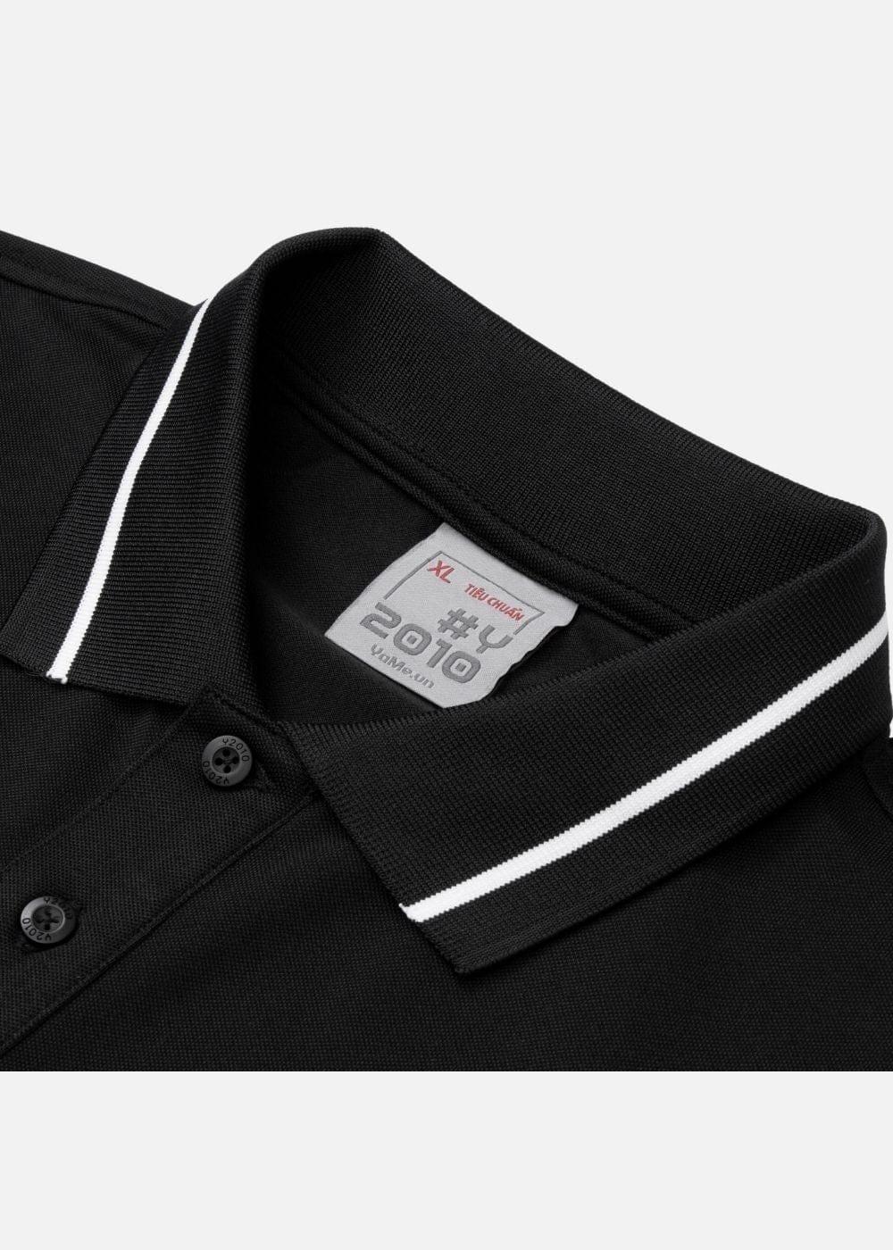 Áo Polo Phối Màu Pique Thoáng Mát Seventy Seven 19 Đen Xám - YaMe.vn