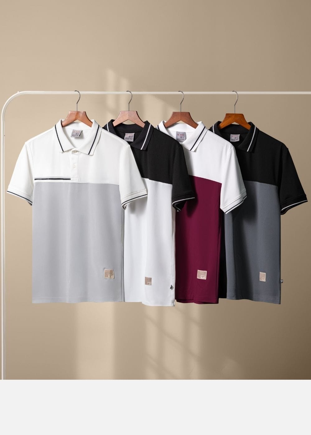 Áo Thun Cổ Polo Tay Ngắn Áo Polo Seventy Seven 19 Trắng Đỏ