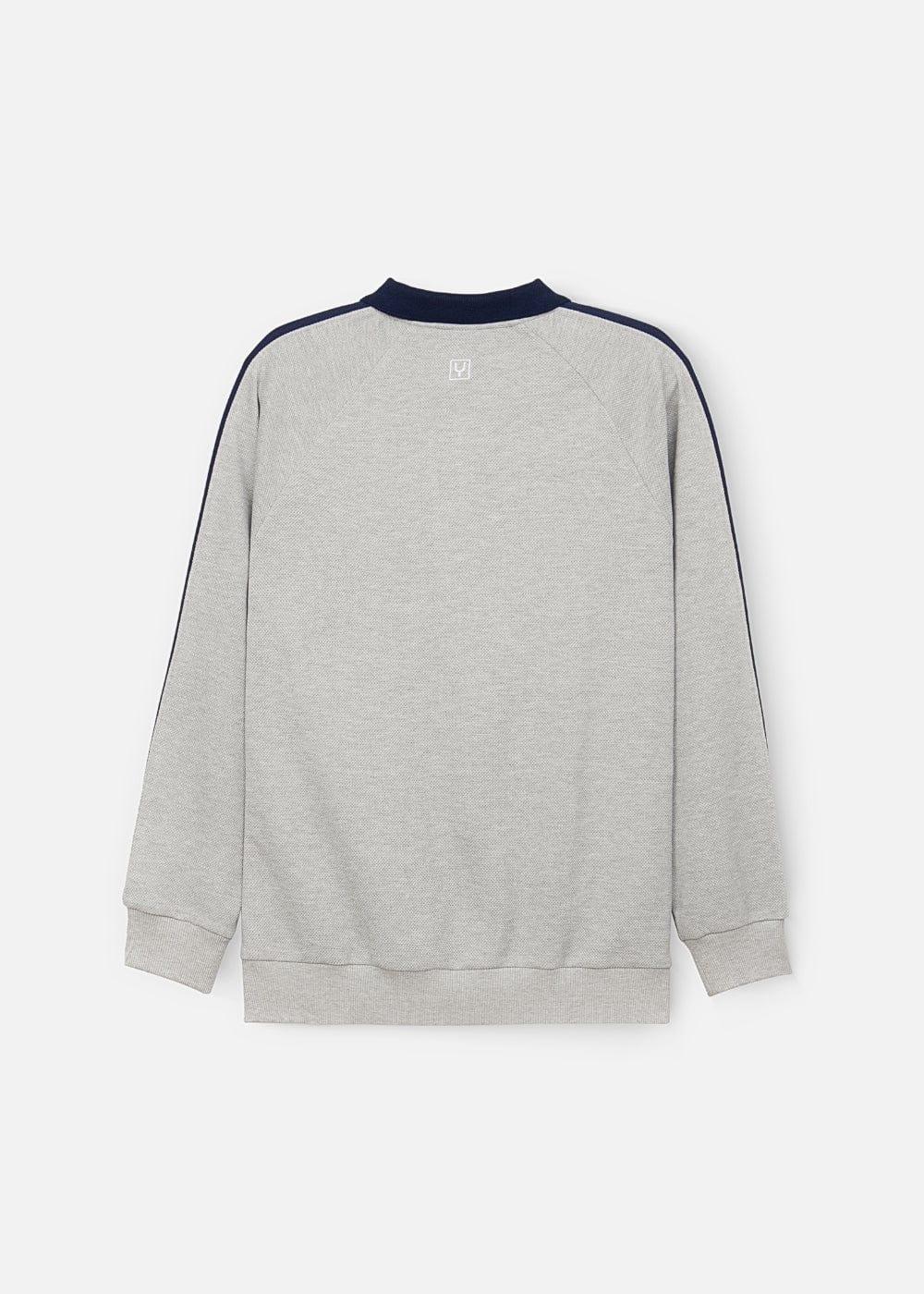 Áo Thun Tay Dài Áo Polo Sweater Cổ Khóa Kéo No Style M38 Xám