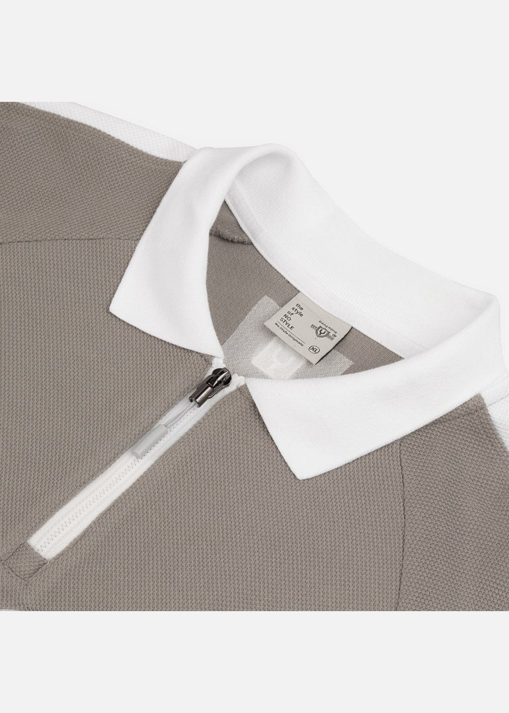 Áo Thun Tay Dài Áo Polo Sweater Cổ Khóa Kéo No Style M38 Xám Xi Măng