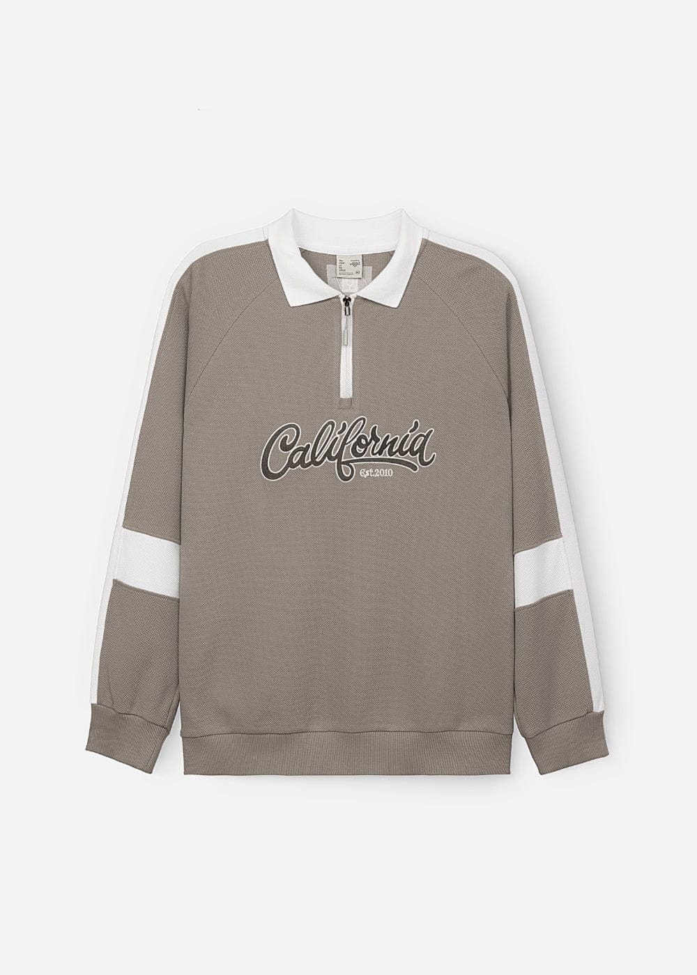 Áo Thun Tay Dài Áo Polo Sweater Cổ Khóa Kéo No Style M38 Xám Xi Măng