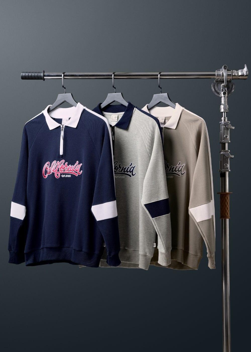 Áo Thun Tay Dài Áo Polo Sweater Cổ Khóa Kéo No Style M38 Xanh Đen