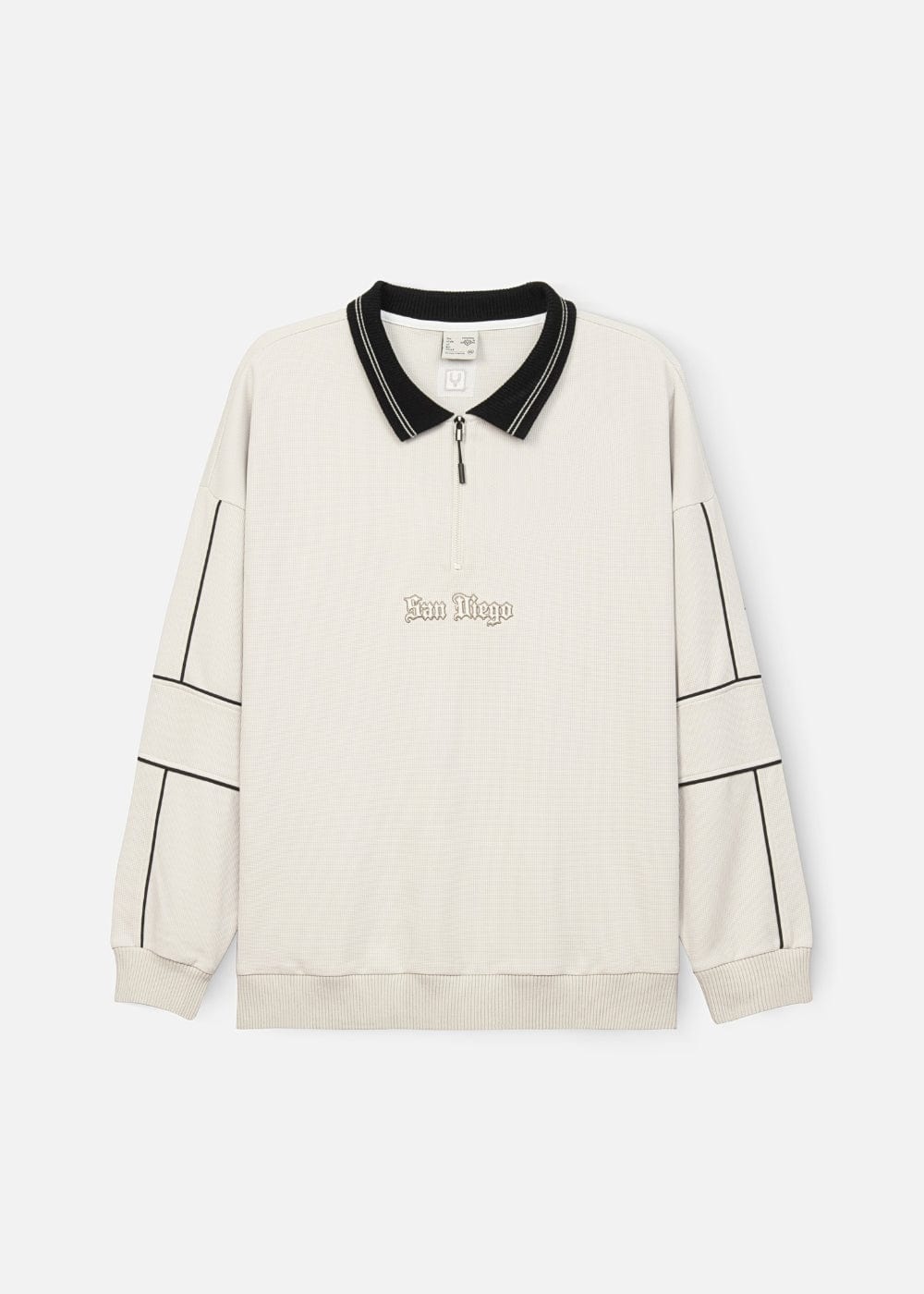 Áo Thun Tay Dài Áo Polo Sweater Cổ Khóa Kéo No Style M41 Be