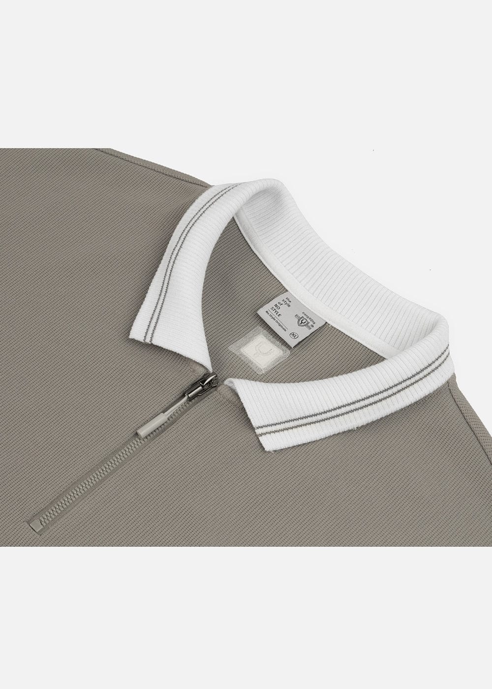 Áo Thun Tay Dài Áo Polo Sweater Cổ Khóa Kéo No Style M41 Xám