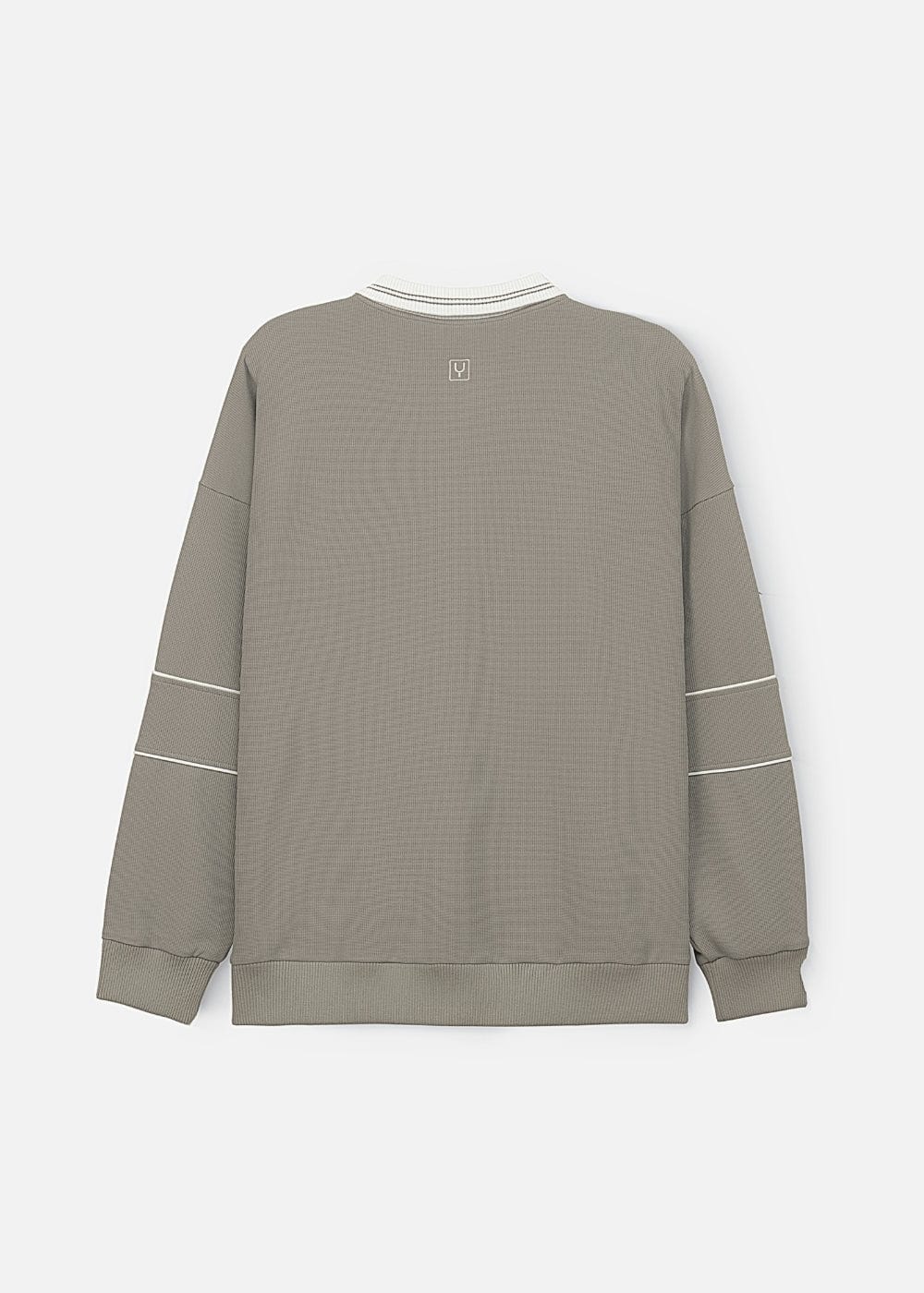 Áo Thun Tay Dài Áo Polo Sweater Cổ Khóa Kéo No Style M41 Xám