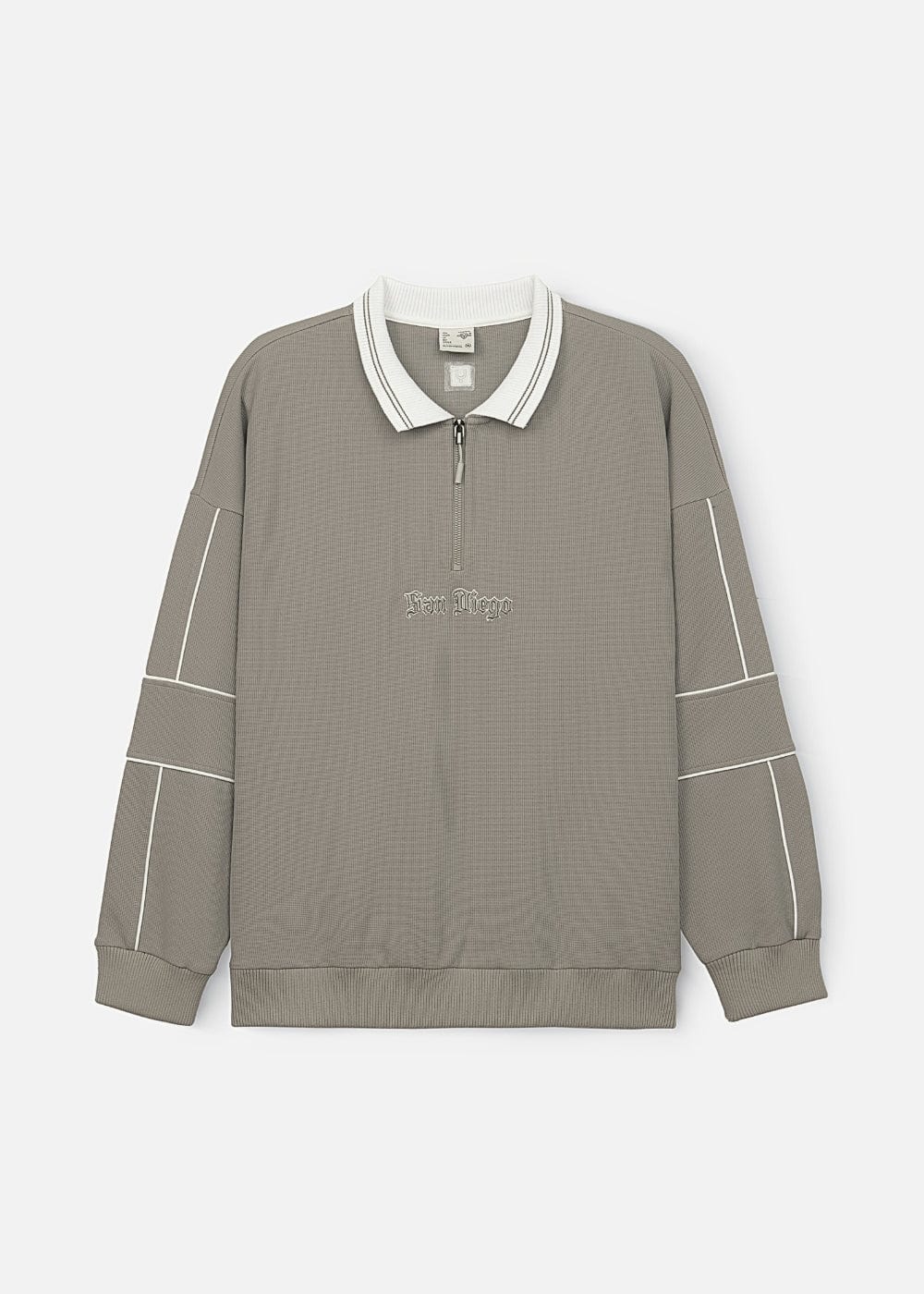 Áo Thun Tay Dài Áo Polo Sweater Cổ Khóa Kéo No Style M41 Xám