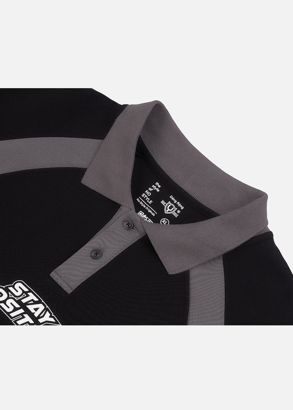 Áo Thun Tay Dài Áo Polo Sweater Cotton Phối Màu No Style M35 Đen