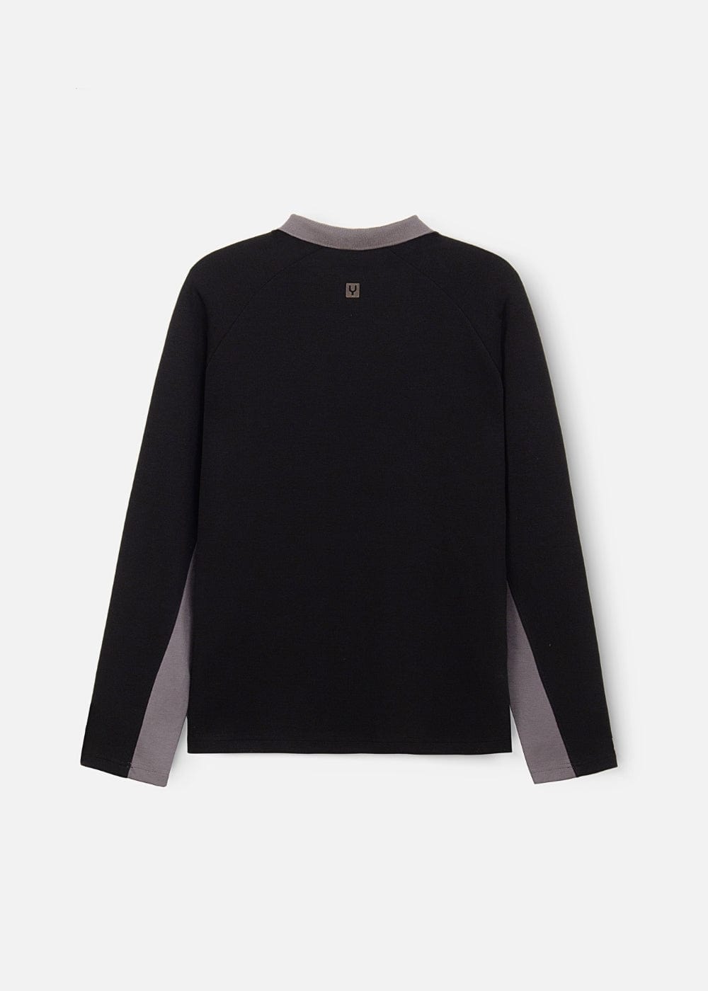 Áo Thun Tay Dài Áo Polo Sweater Cotton Phối Màu No Style M35 Đen