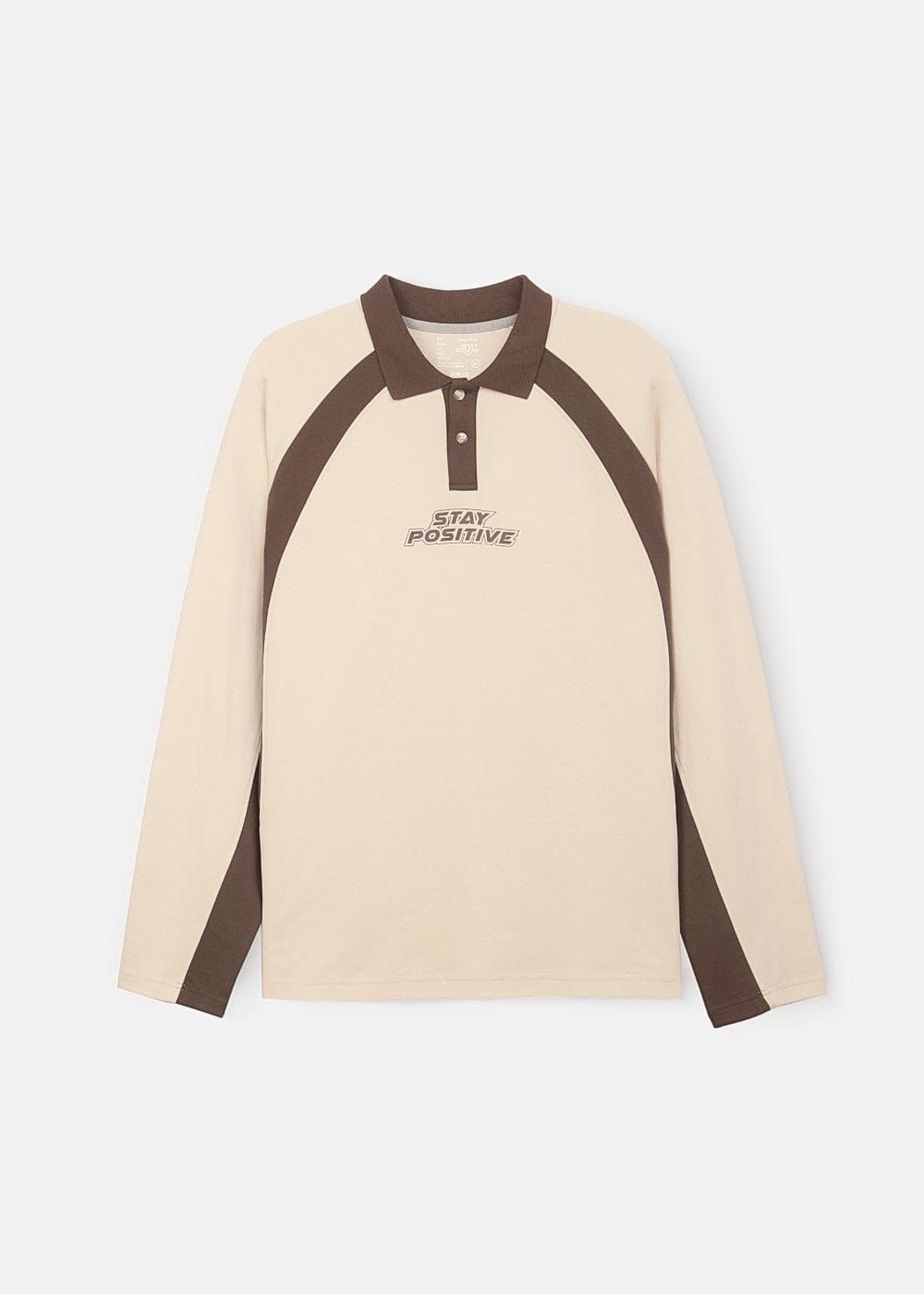 Áo Thun Tay Dài Áo Polo Sweater Cotton Phối Màu No Style M35 Nâu Nhạt