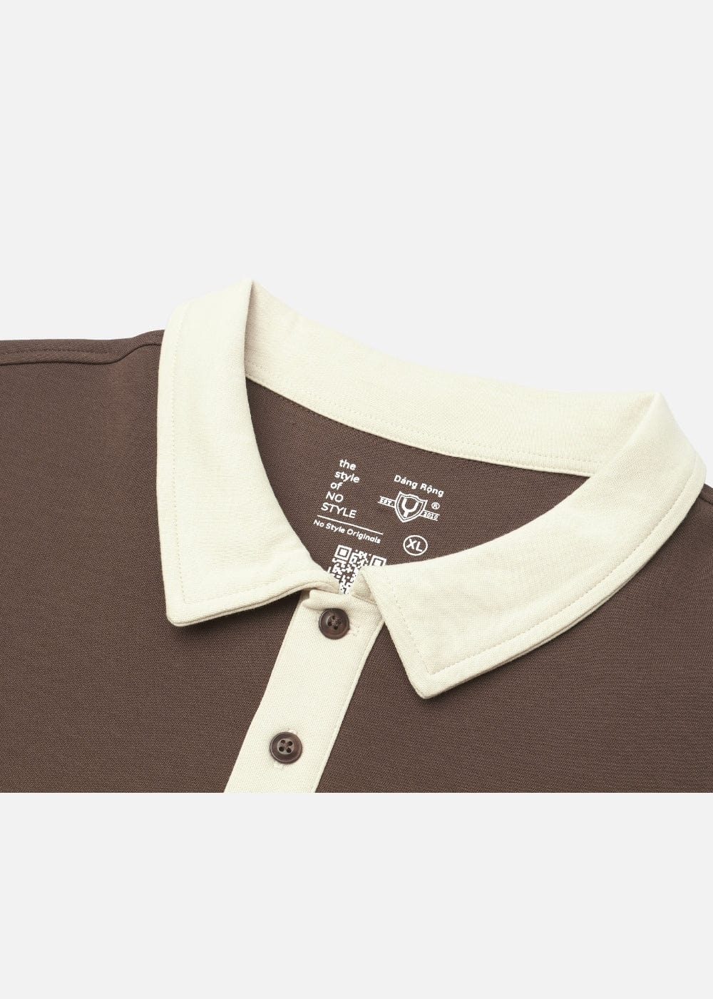 Áo Thun Tay Dài Áo Polo Sweater Cotton Phối Màu No Style M36 Nâu
