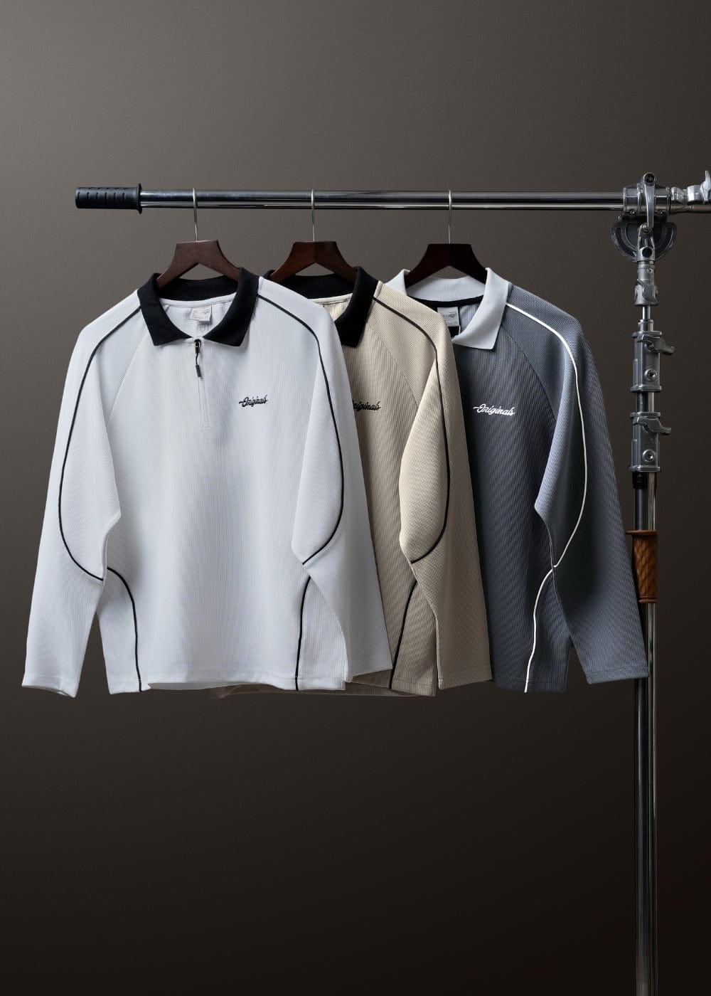 Áo Thun Tay Dài Áo Polo Tay Dài Vải Cotna Thoáng Khí No Style M39 Xám