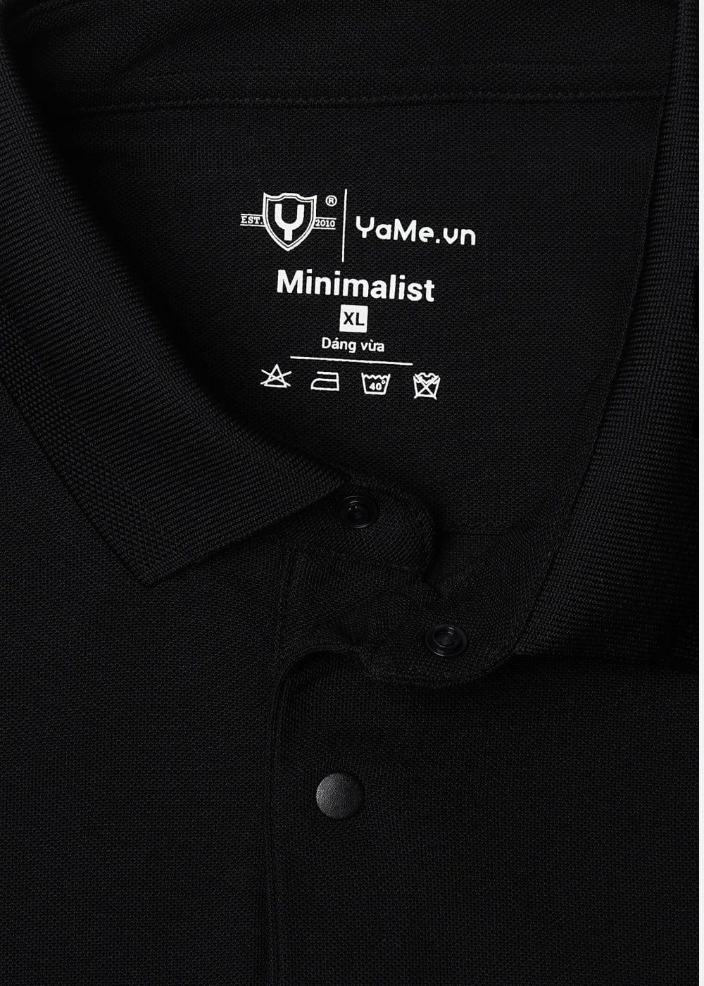 Áo Polo Tay Ngắn Vải Pique Khử Mùi The Minimalist 001 Đen - YaMe.vn