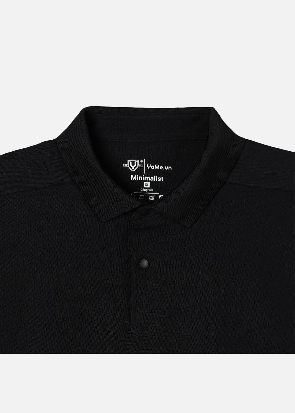 Áo Polo Tay Ngắn Vải Pique Khử Mùi The Minimalist 001 Đen - YaMe.vn