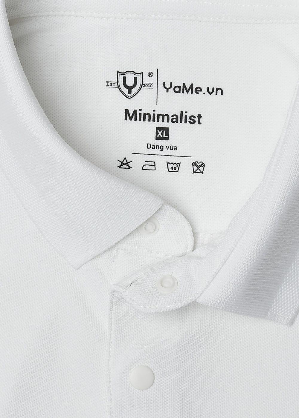 Áo Polo Tay Ngắn Vải Pique Khử Mùi The Minimalist 001 Trắng - YaMe.vn