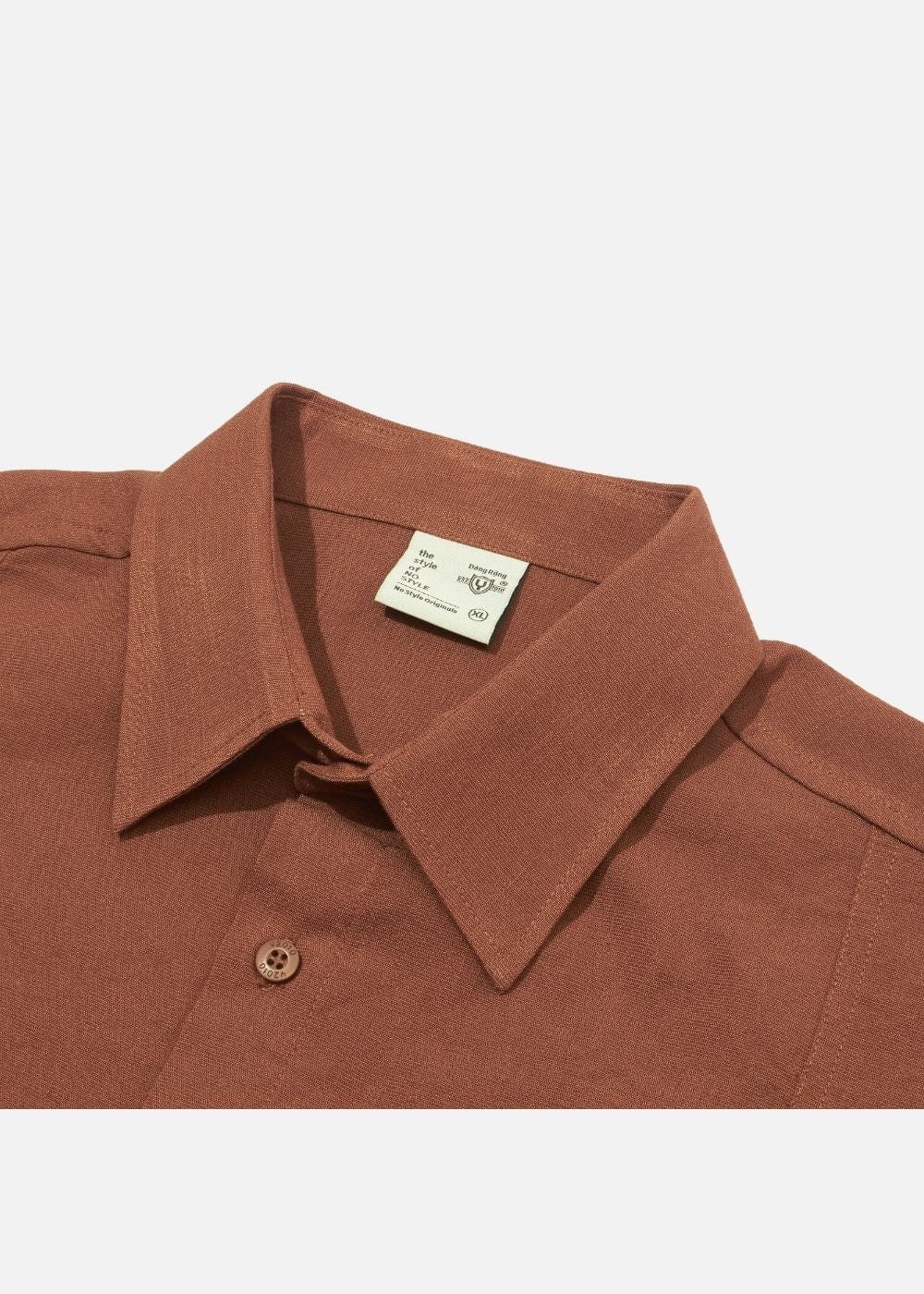Áo Sơ Mi Tay Ngắn Cổ Bẻ Áo Sơ Mi No Style M117 Nâu