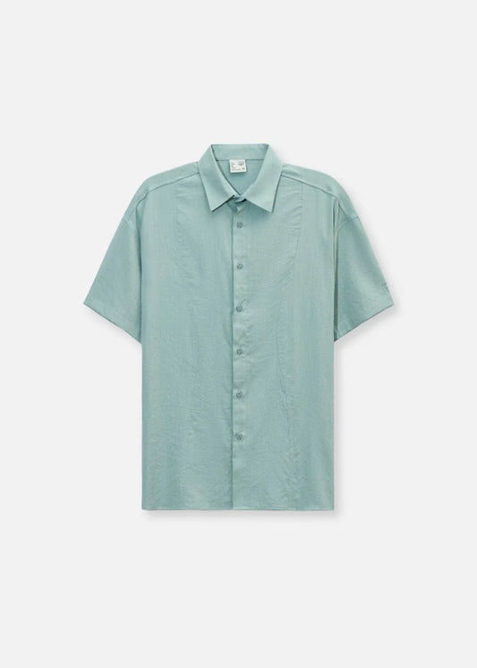 Áo Sơ Mi Hiệu Ứng Linen Ít Nhăn No Style M117 Xanh Ngọc Pastel - YaMe.vn