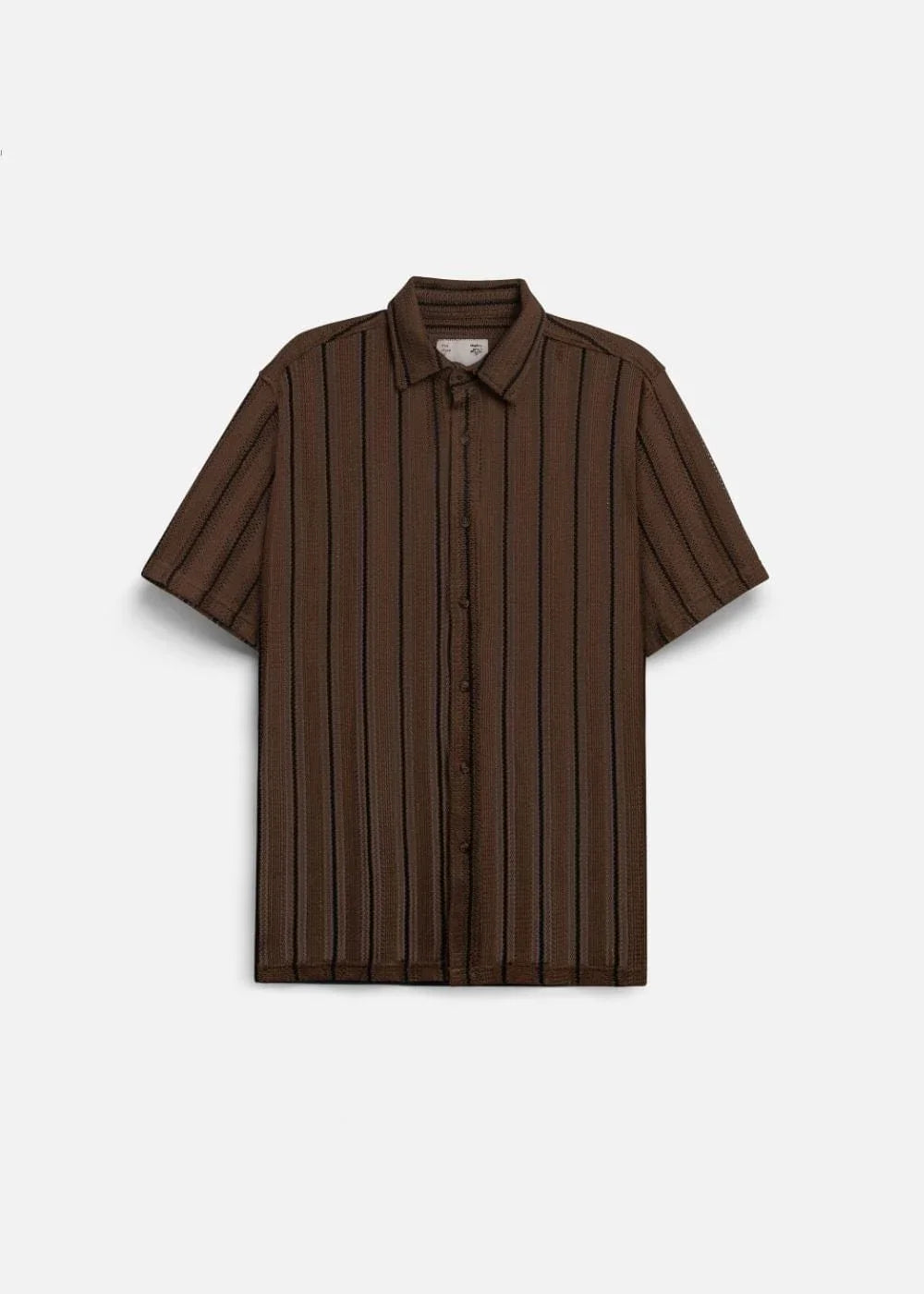 Áo Sơ Mi Lưới Họa Tiết Sọc Thoáng Mát No Style M144 Nâu Đậm - YaMe.vn