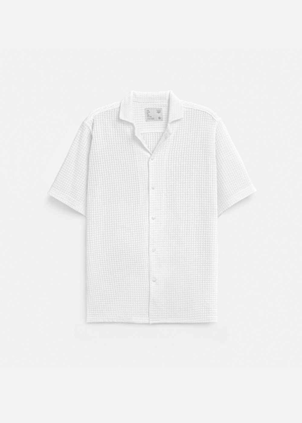 Áo Sơ Mi Tay Ngắn Cổ Cuban Áo Sơ Mi No Style M145 Trắng